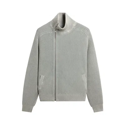 Pre-owned Kith Marlon Full Zip Sweater 'mist' | Grey | Men's Size Xxl