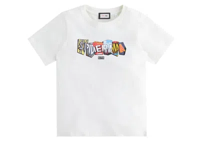 Pre-owned Kith Marvel Kids Spiderman Comic Covers Vintage Tee Shirt In Sandrift