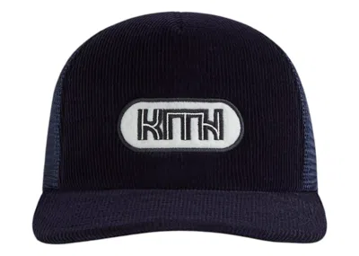 Pre-owned Kith Men's  12 Wale Corduroy Trucker Hat In Ink