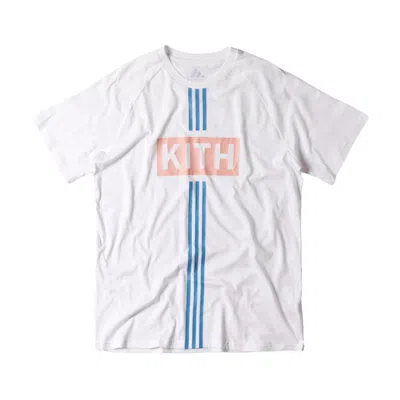 Pre-owned Kith Men's  Adidas Soccer Flamingos Home Alternate Classic Logo Tee Shirt In White