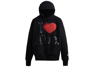 Pre-owned Kith Men's  Advisory Board Crystals I <3 Abc Swarovski Hoodie In Anthracite Black