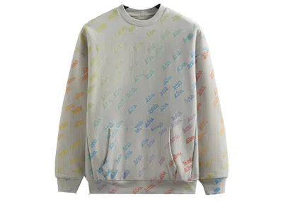 Pre-owned Kith Men's  Advisory Board Crystals Rainbow Print Crewneck Sweatshirt In Grey
