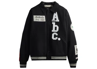 Pre-owned Kith Men's  Advisory Board Crystals Tribeca Arts Club Varsity Jacket In Anthracite Black
