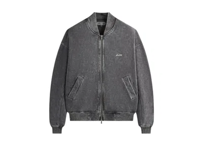 Pre-owned Kith Men's  Antique Wash Avery Bomber Jacket In Black