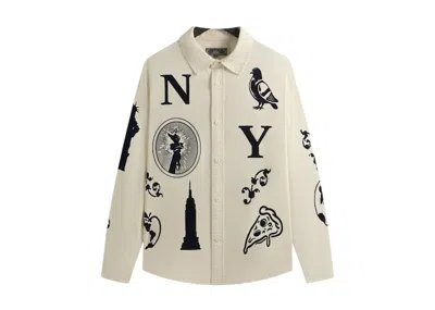 Pre-owned Kith Men's  Artisanal Ny Graphic Apollo Shirt In Sandrift