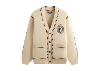 Pre-owned Kith Men's  Artisanal Stitch Cypress Cardigan In Sandrift