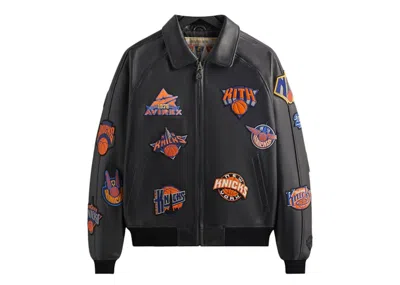Pre-owned Kith Men's  Avirex The New York Knicks Icon Jacket In Black