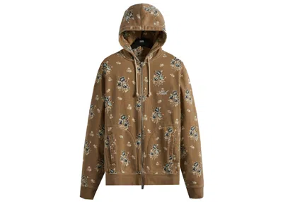 Pre-owned Kith Men's  Begonia Floral Williams V Full Zip Hoodie In Canvas