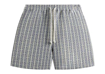 Pre-owned Kith Men's  Bubble Check Active Short In Light Indigo In Purple