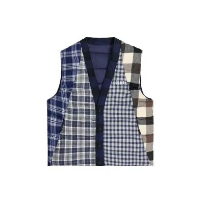 Pre-owned Kith Men's  Charlton Reversible Quilted Vestin Blue
