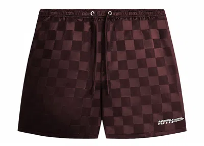Pre-owned Kith Men's  Checkered Satin Collins Short In Rave