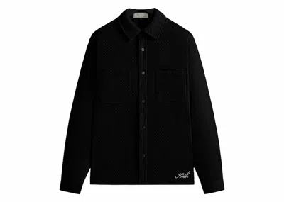 Pre-owned Kith Men's  Chenille Tweed Apollo Shirt In Black