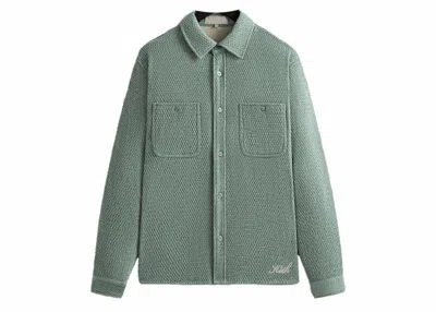 Pre-owned Kith Men's  Chenille Tweed Apollo Shirt In Tornado In Gray