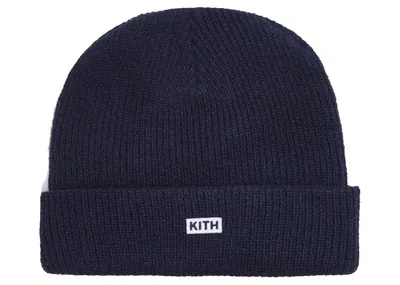Pre-owned Kith Men's  Classic Rib Beanie In Nocturnal In Black