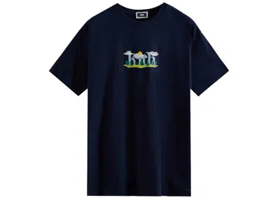 Pre-owned Kith Men's  Cloud Serif Logo Tee Shirt In Nocturnal In Black
