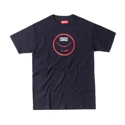 Pre-owned Kith Men's  Coca Cola Smile With Coke Tee Shirt In Navy Blue