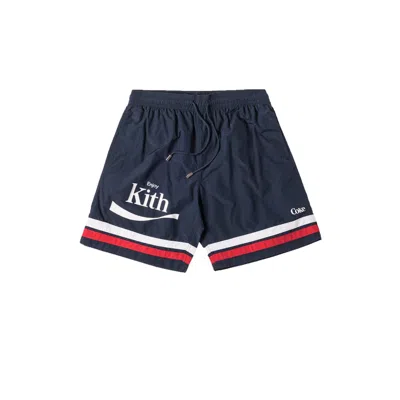 Pre-owned Kith Men's  Coca Cola Tilden Swim Trunk In Navy Blue