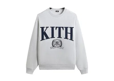 Pre-owned Kith Men's  Collegiate Nelson Crewneck Sweatshirt In Light Heather Grey In Gray