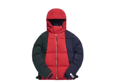 Pre-owned Kith Men's  Colorblocked Puffer Jacketin Scarelet Red