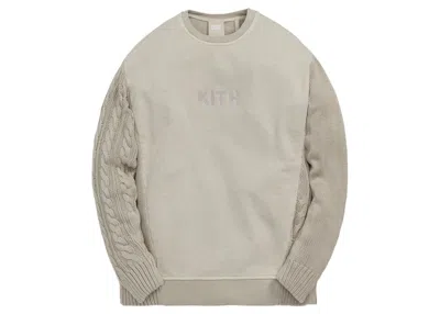 Pre-owned Kith Men's  Combo Knit Crewneck Sweatshirt In Pyramid In Brown