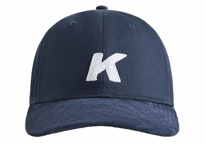 Pre-owned Kith Men's  Crochet K Two Tone Suede Aaron Cap In Nocturnal In Black