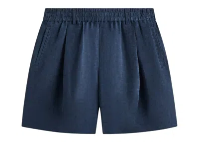 Pre-owned Kith Men's  Cupro Linen Jude Short In Nocturnal In Black