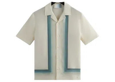 Pre-owned Kith Men's  Cupro Linen Thompson Camp Collar Shirt In Waffle In Yellow