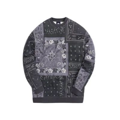 Pre-owned Kith Men's  Deconstructed Bandana Crewneck Sweatshirt In Black