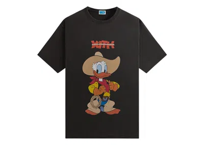 Pre-owned Kith Men's  Disney Donald Duck Cowboy Vintage Tee Shirt In Black
