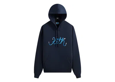 Pre-owned Kith Men's  Disney Donald Duck Duck Arms Vintage Nelson Hoodie In Nocturnal In Black