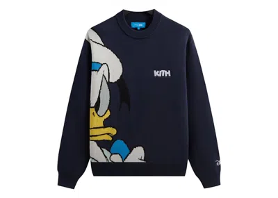 Pre-owned Kith Men's  Disney Donald Duck Lewis Crewneck Sweatshirt Sweater In Nocturnal