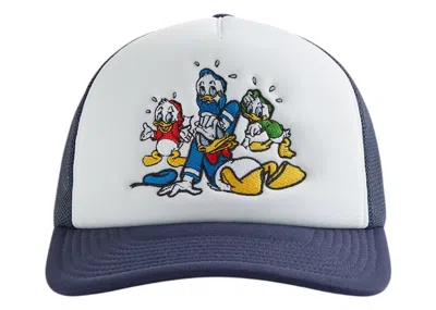 Pre-owned Kith Men's  Disney Donald Duck Nephews Nolan Trucker Hat In Nocturnal