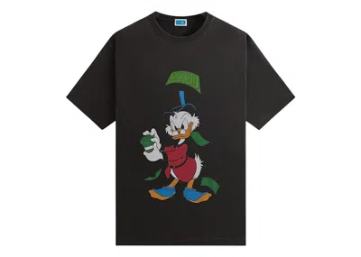 Pre-owned Kith Men's  Disney Donald Duck Scrooge Dollar Vintage Tee Shirt In Black