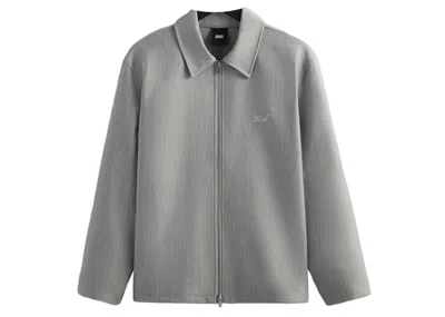 Pre-owned Kith Men's  Double Knit Coaches Jacket In Light Heather Grey