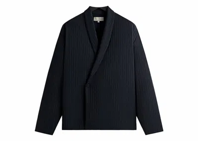 Pre-owned Kith Men's  Double Weave Thompson Crossover Shirt In Nocturnal In Black