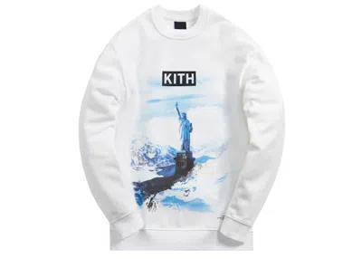 Pre-owned Kith Men's  Ellis Mountain Crewneck Sweatshirt In White