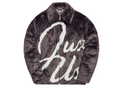 Pre-owned Kith Men's  Faux Fur Coaches Jacket In Monsoon