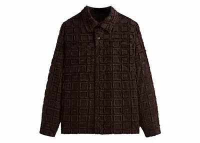Pre-owned Kith Men's  Fils Coupe Check Boxy Collared Overshirt In Kindling