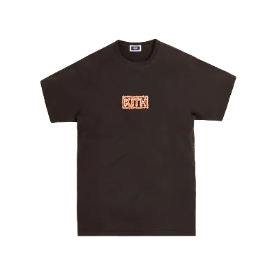 Pre-owned Kith Men's  Flame Tee Shirt In Espresso