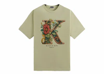 Pre-owned Kith Men's  Floral K Vintage Tee Shirt In Stoneware