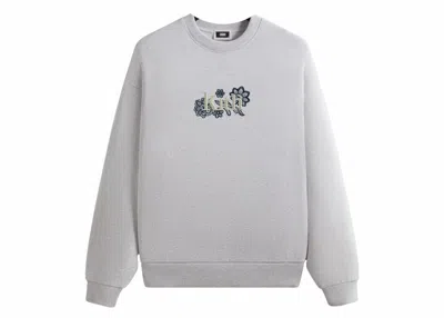 Pre-owned Kith Men's  Floral Lace Nelson Crewneck Sweatshirt In Light Heather Grey