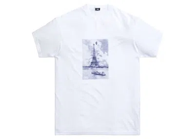 Pre-owned Kith Men's  Floral Navy Eiffel Tee Shirt In White