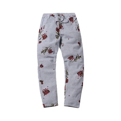 Pre-owned Kith Men's  Floral Seersucker Stryker Pant In Navy Blue