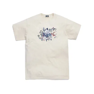 Pre-owned Kith Men's  Floral Serif Tee Shirt In Turtledove In Gray