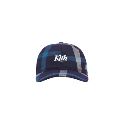 Pre-owned Kith Men's  For Bergdorf Goodman Vf Plaid Cap In Navy/blue