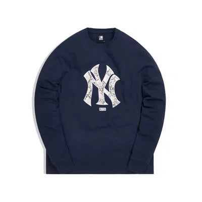 Pre-owned Kith Men's  For Major League Baseball New York Yankees Snake Logo Long Sleeve Tee Shirt In Navy Blue