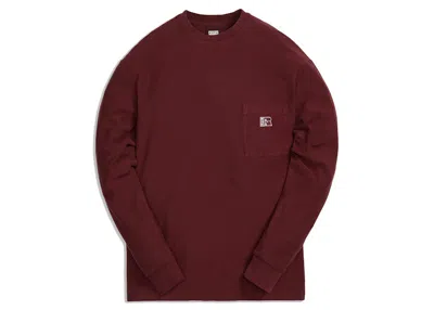 Pre-owned Kith Men's  For Russell Athletic Quinn Long Sleeve Tee Shirt In Magma