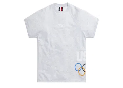 Pre-owned Kith Men's  For Team Usa 5 Rings Howard Tee Shirt In Light Heather Grey