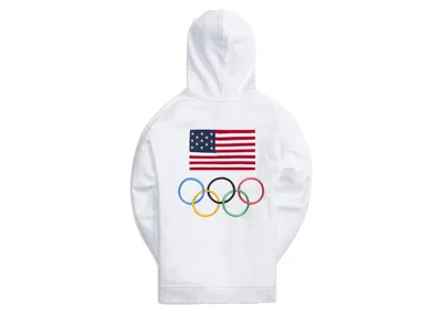 Pre-owned Kith Men's  For Team Usa Flag Williams Iii Hoodie In White