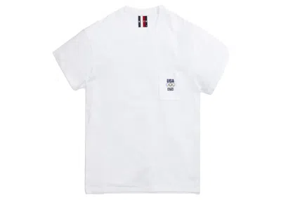 Pre-owned Kith Men's  For Team Usa Pocket Tee Shirt In White